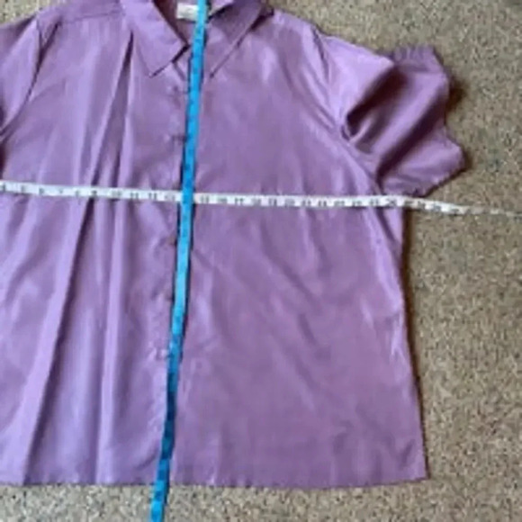 Kathie Lee Silk Blend Summer Casual Buttons Up Shirt Women Plus Size 22W/24W - Picture 3 of 4